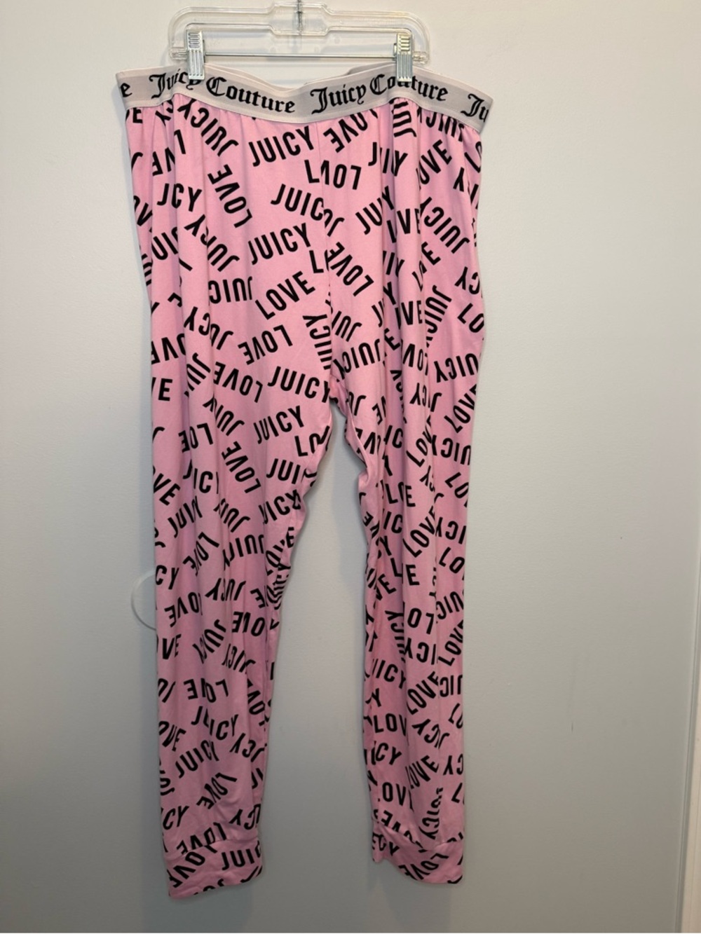 Juicy Couture Pink & Black Logo Lounge Pants Joggers XL Y2K Coquette